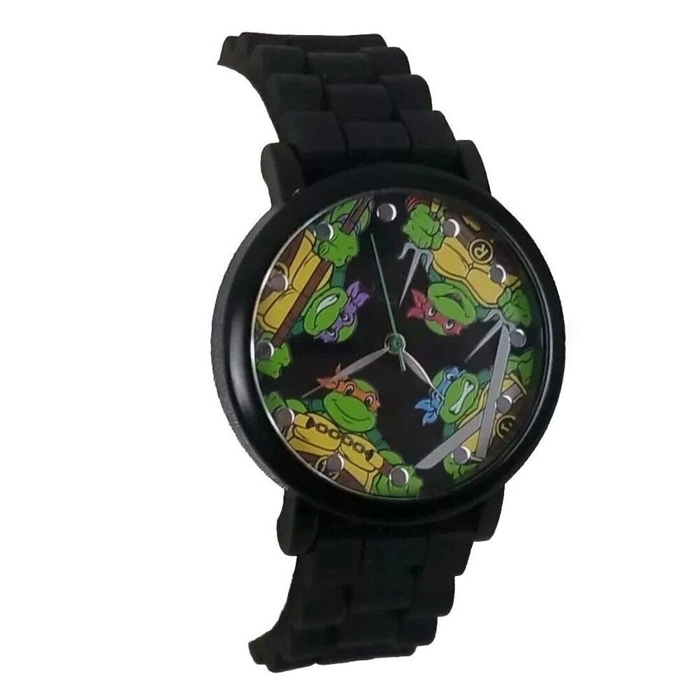 Nickelodeon TMNT Steel Watch W/ Silicone Band Saturday Cartoons New Battery